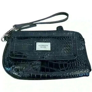 LIZ CLAIBORNE Polyvinyl Black Wristlet/ Wallet​